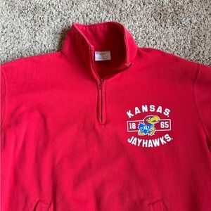Champion Eco Q-Zip Pullover Sweatshirt Kansas Jayhawks KU Large
